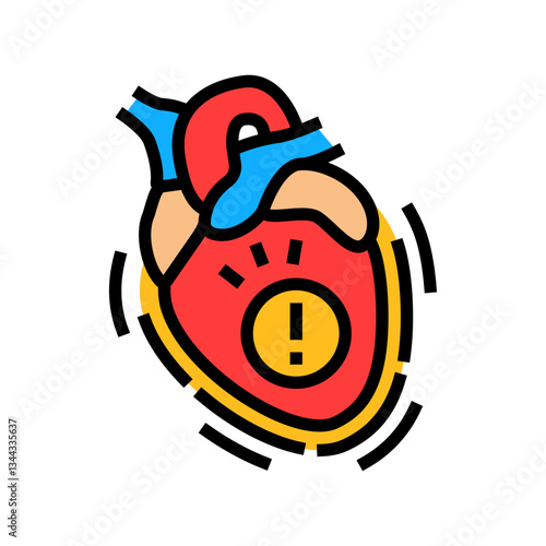 pericarditis cardiology disease color icon vector illustration