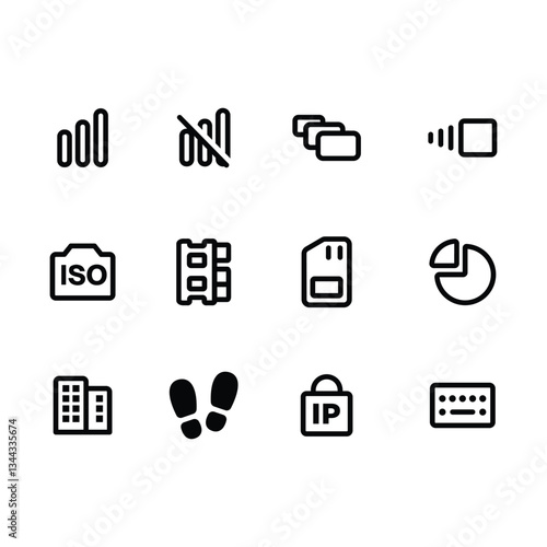 A comprehensive collection of essential UI icons for various applications and websites, covering communication, navigation, and general functions. These icons are designed with a clean, modern style