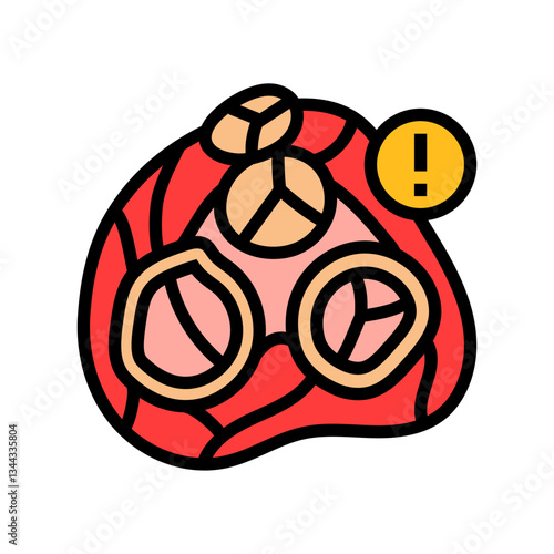heart valve disease cardiology disease color icon vector illustration
