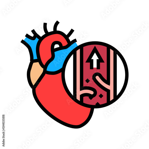 mitral valve prolaps cardiology disease color icon vector illustration