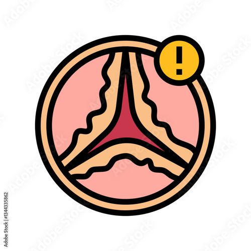 aortic stenosis cardiology disease color icon vector illustration