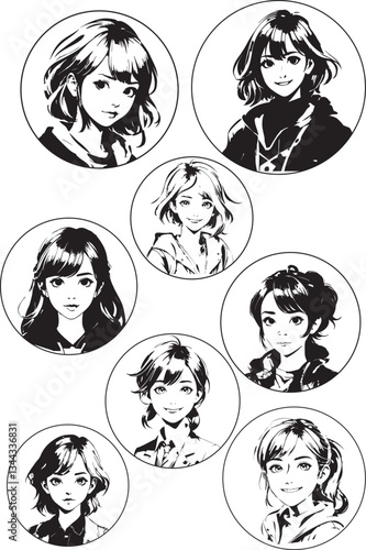 smiling anime girls for making icons