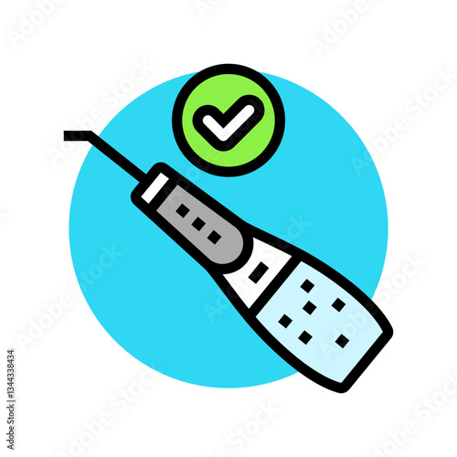 using water flosser oral care color icon vector illustration