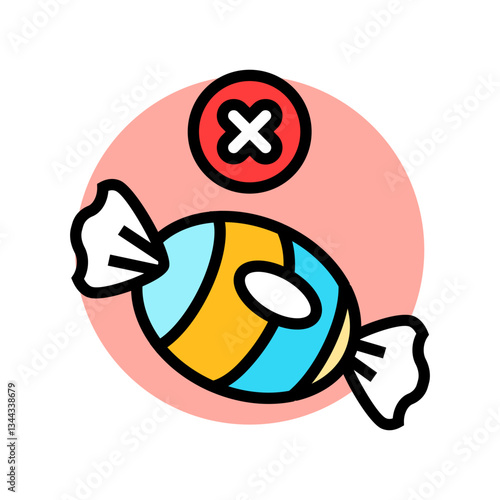 limit sugary foods drinks color icon vector illustration