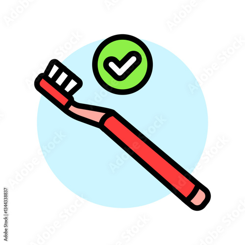 using soft bristled toothbrush color icon vector illustration