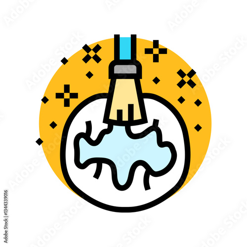 using dental sealants oral care color icon vector illustration