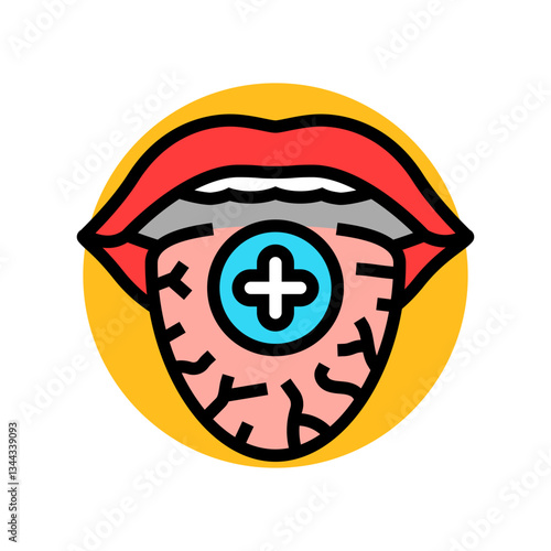 managing dry mouth oral care color icon vector illustration