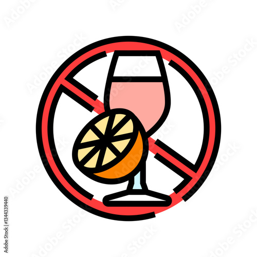 avoiding acidic foods drinks color icon vector illustration