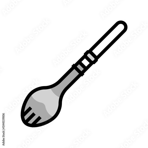 spork titanium ultralight color icon vector illustration