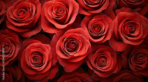 Close-up of many red roses.