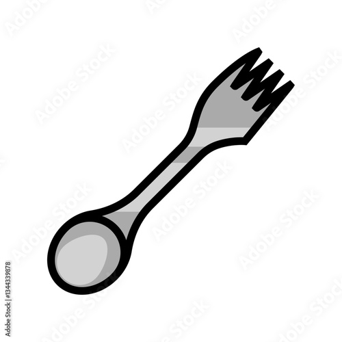 fork spoon titanium ultralight color icon vector illustration