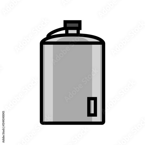 hip flask titanium ultralight color icon vector illustration