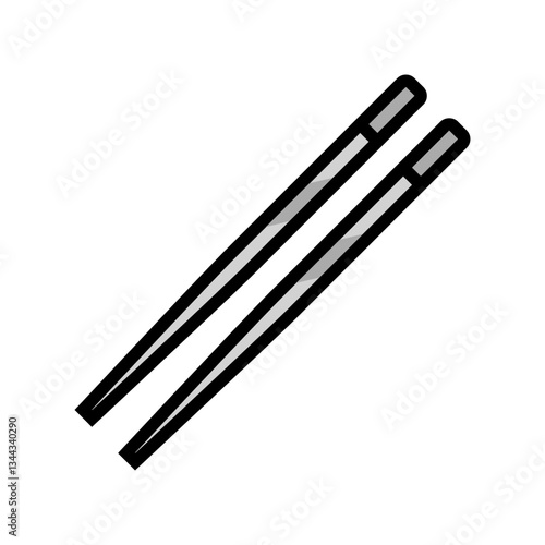 chopsticks titanium ultralight color icon vector illustration