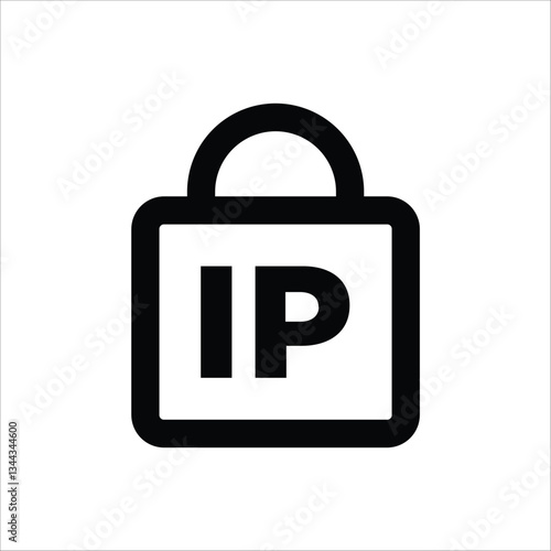 An icon representing an IP address, suitable for network, internet, or technology related designs.