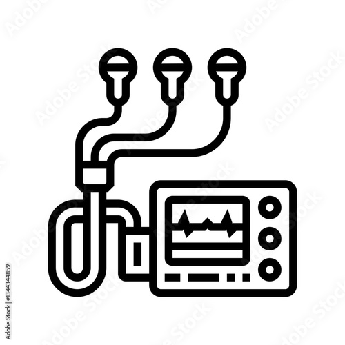 holter monitor cardiology accessories line icon vector illustration