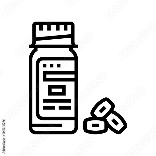 nitroglycerin pills cardiology line icon vector illustration