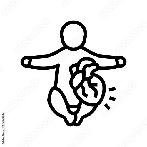 congenital heart disease cardiology line icon vector illustration