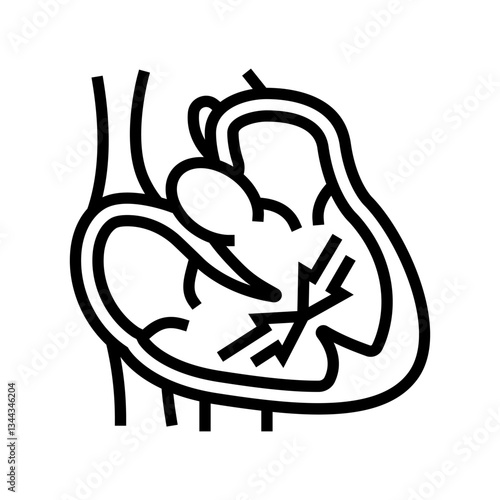 cardiomyopathy cardiology disease line icon vector illustration