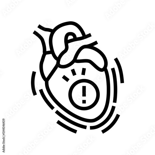 pericarditis cardiology disease line icon vector illustration
