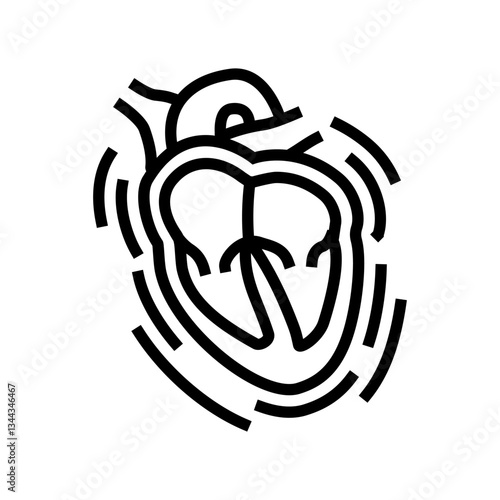 endocarditis cardiology disease line icon vector illustration