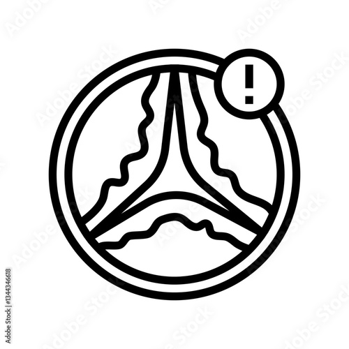 aortic stenosis cardiology disease line icon vector illustration