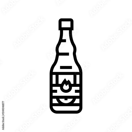 hot sauce condiment line icon vector illustration