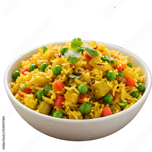 Peas Pulao or Matar Rice with Veggies, served with raita.  
