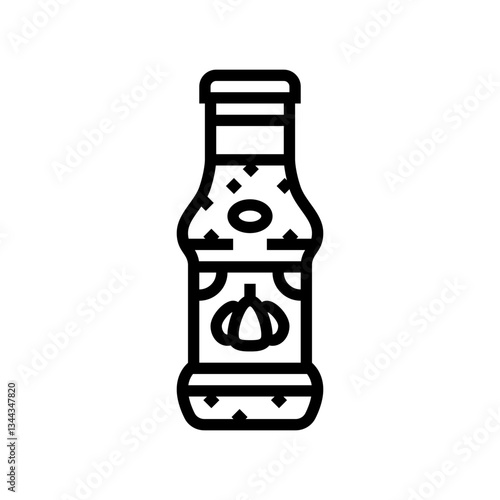 garlic sauce condiment line icon vector illustration