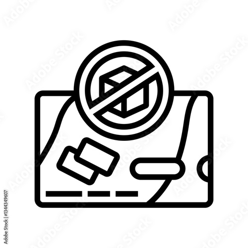 sugar free gum oral care line icon vector illustration