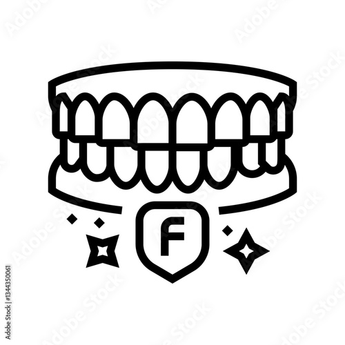 using fluoride treatments line icon vector illustration