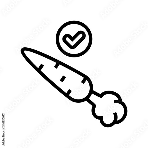 eating crunchy fruits vegetables line icon vector illustration