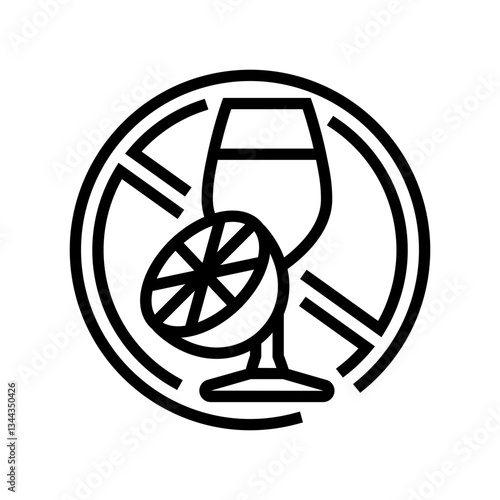 avoiding acidic foods drinks line icon vector illustration