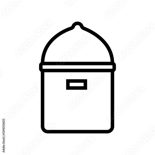 cooking pot titanium ultralight line icon vector illustration
