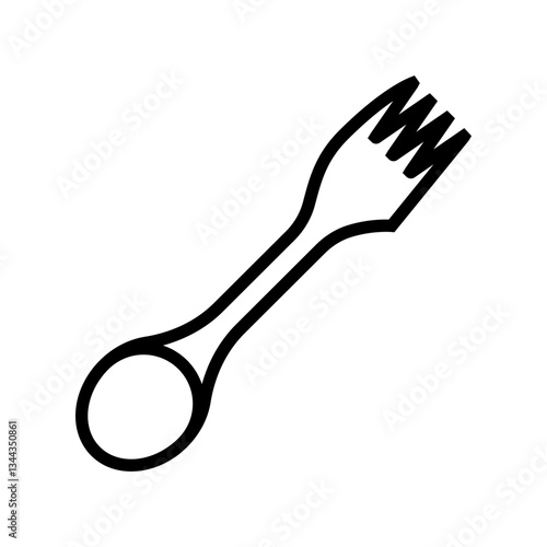 fork spoon titanium ultralight line icon vector illustration