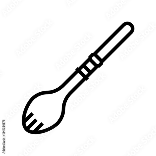 spork titanium ultralight line icon vector illustration