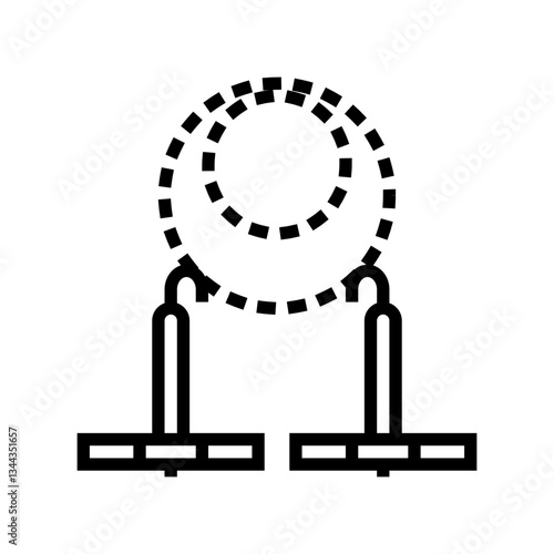 gear hooks titanium ultralight line icon vector illustration