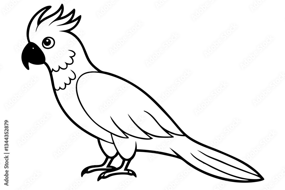 Obraz premium cockatoo line art silhouette vector illustration