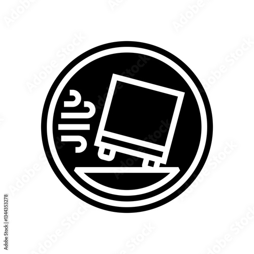 strong winds car driving obstacles glyph icon vector illustration