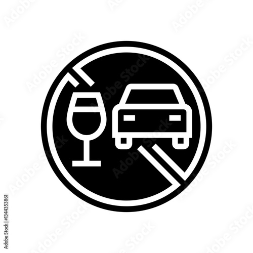 drunk driving car driving obstacles glyph icon vector illustration