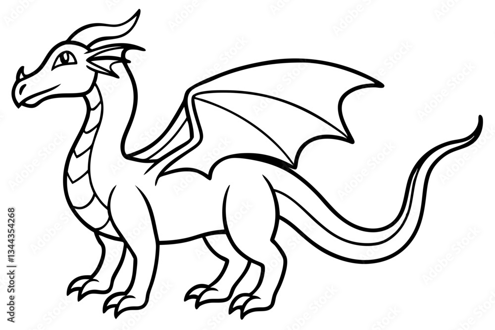 drache line art silhouette vector illustration drache line art silhouette vector illustration