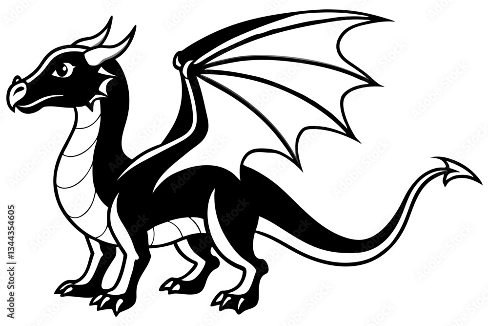 drache line art silhouette vector illustration drache line art silhouette vector illustration