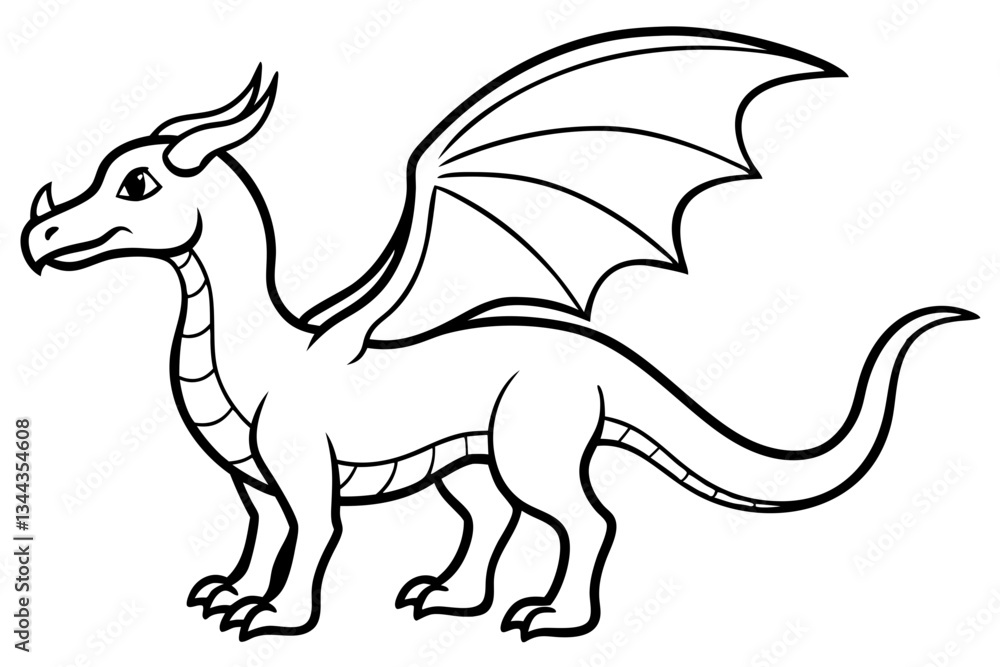 drache line art silhouette vector illustration drache line art silhouette vector illustration