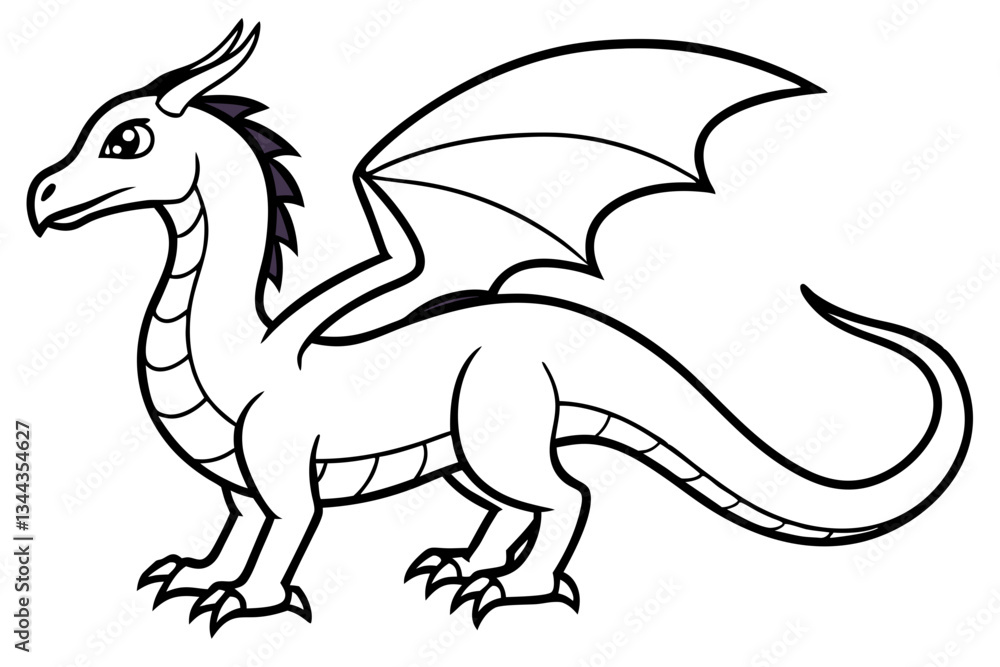 drache line art silhouette vector illustration drache line art silhouette vector illustration