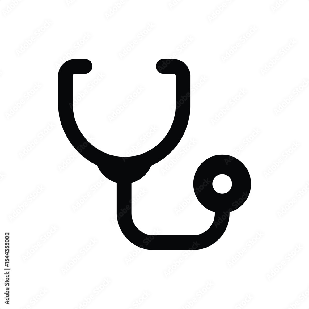 A simple yet recognizable illustration of a stethoscope, perfect for representing healthcare, medical services, or doctor's offices. A simple yet recognizable illustration of a stethoscope, perfect for representing healthcare, medical services, or doctor's offices.