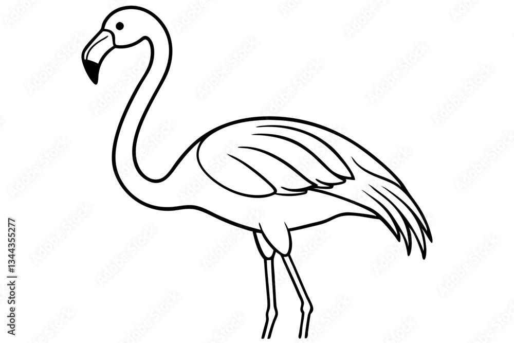 Fototapeta premium flamingo line art silhouette vector illustration
