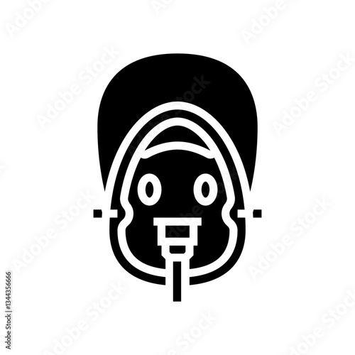 oxygen mask cardiology accessories glyph icon vector illustration