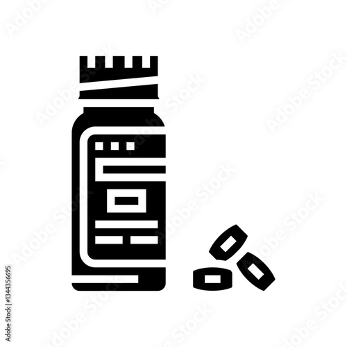 nitroglycerin pills cardiology glyph icon vector illustration