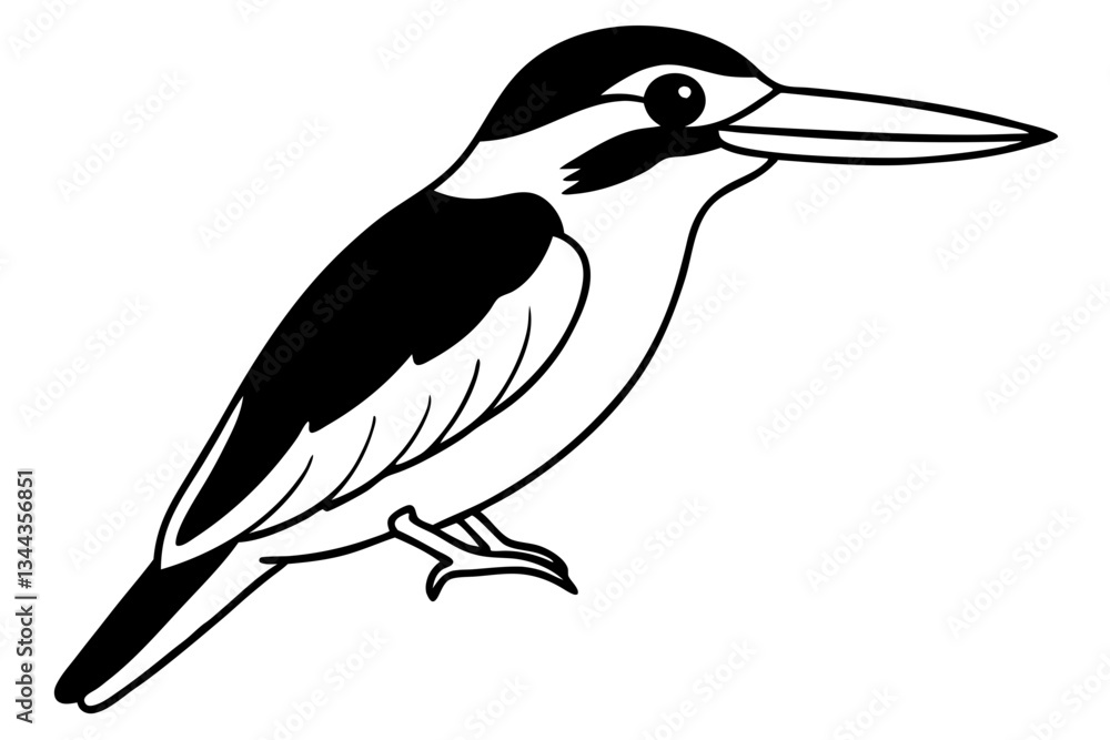 Obraz premium kingfisher line art silhouette vector illustration