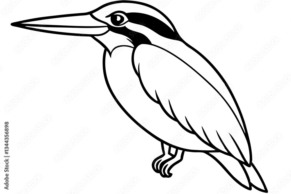 Obraz premium kingfisher line art silhouette vector illustration