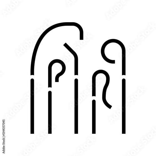 angiography catheter cardiology glyph icon vector illustration